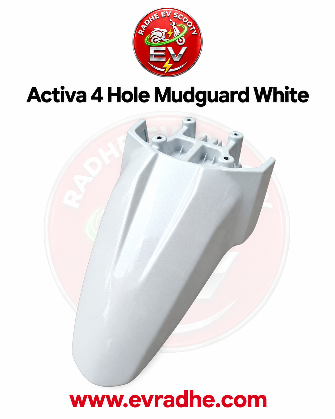 Activa 4 Hole Mudguard White